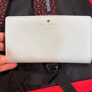 kate spade pale blue Saffiano Continental Wallet